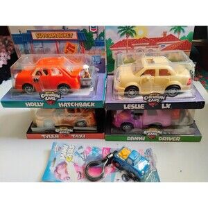 Vintage Chevron Cars Lot of 4 Boxed Plus Sealed Mini Car Clip Tyler Danni Leslie